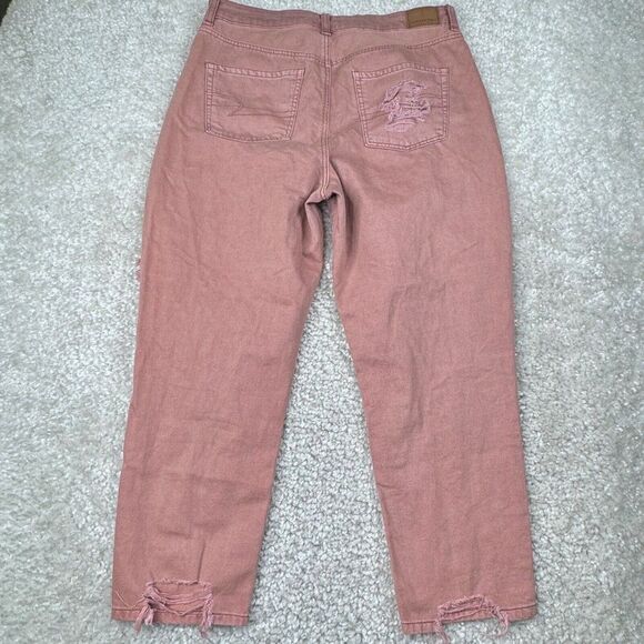 American Eagle Mom Jean Pink Distressed Ripped 10 X-Short - Picture 2 of 13